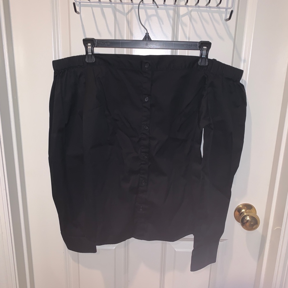 Express off shoulder black top